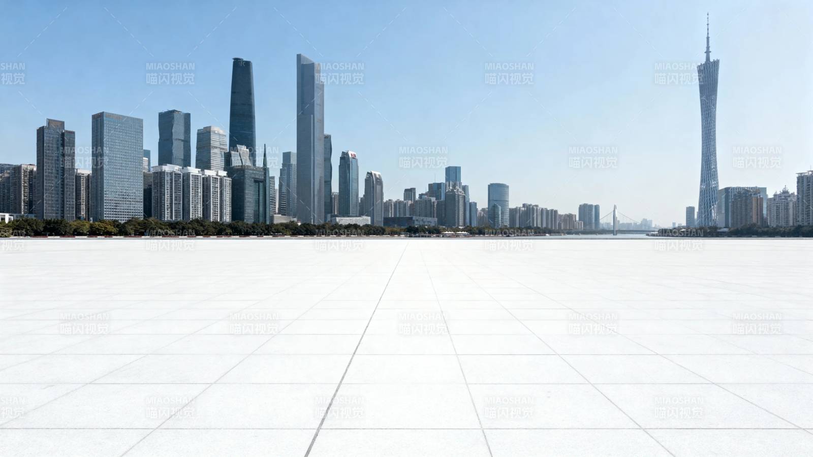 广州天际线 空旷广场前景图片