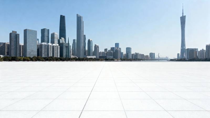 广州天际线 空旷广场前景图片