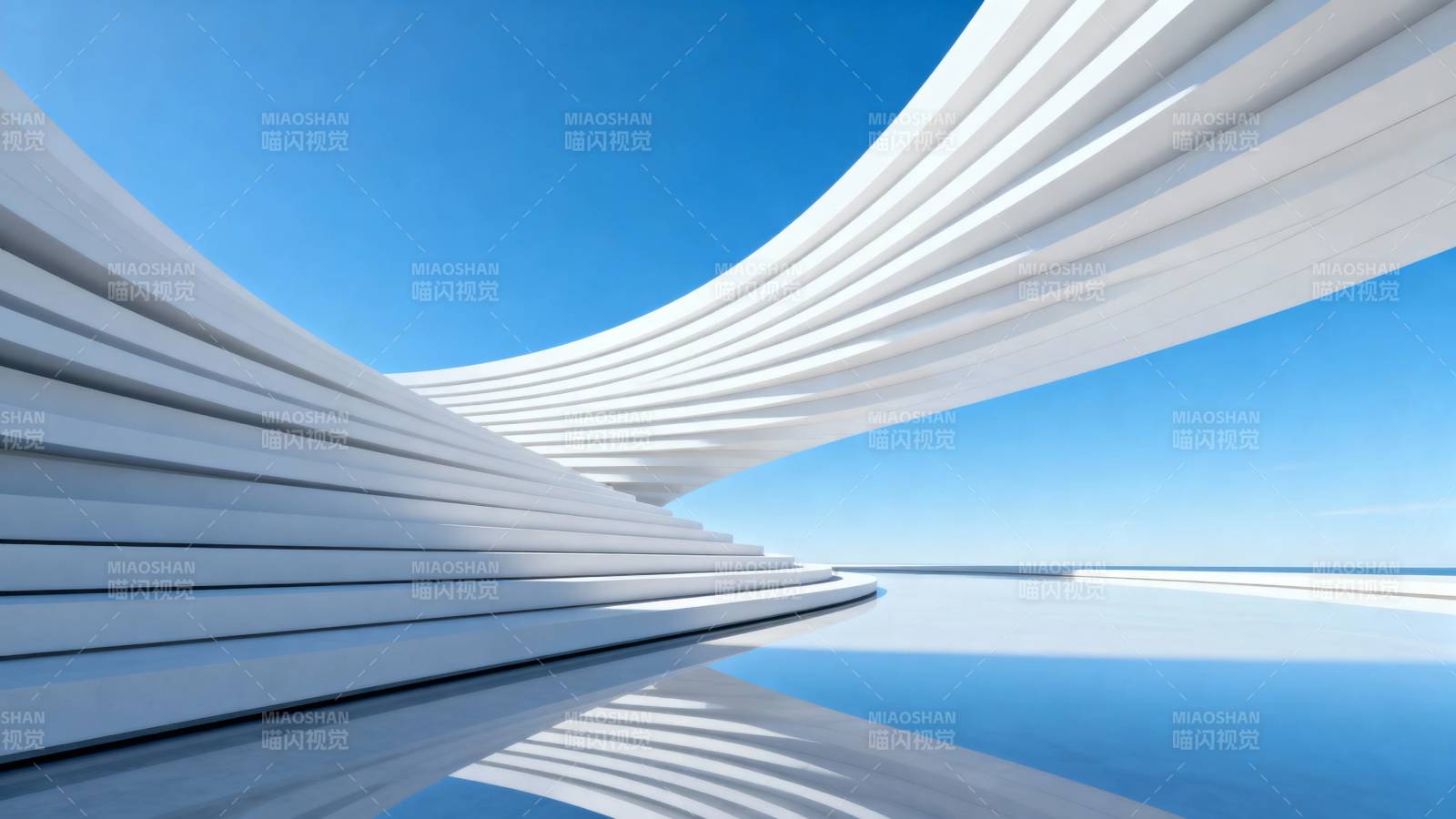 未来曲线 蓝白之境图片