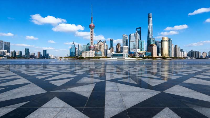 上海外滩天际线全景图片