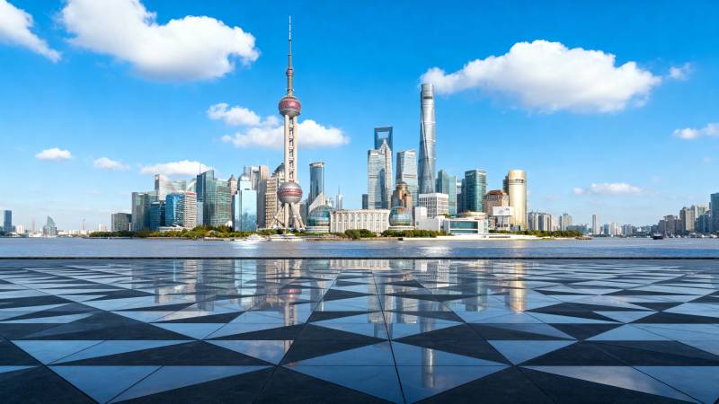 上海天际线 镜面倒影美图片