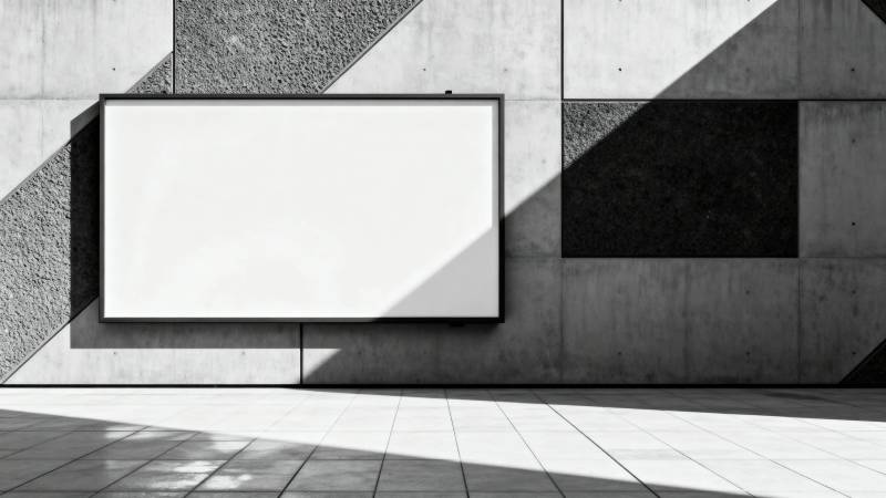 空白画框 光影几何墙图片