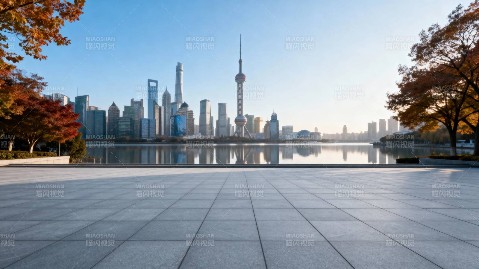 秋映上海天际线图片
