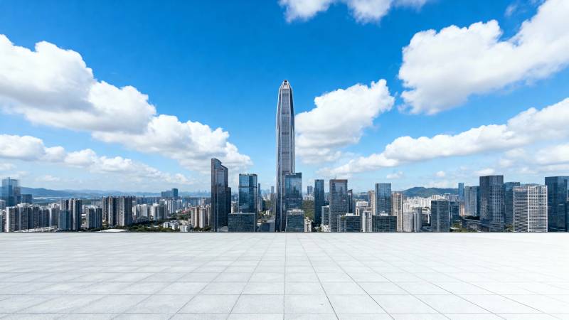 深圳天际线 晴空万里图片