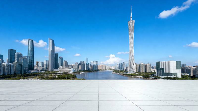 广州塔与珠江新城全景图片