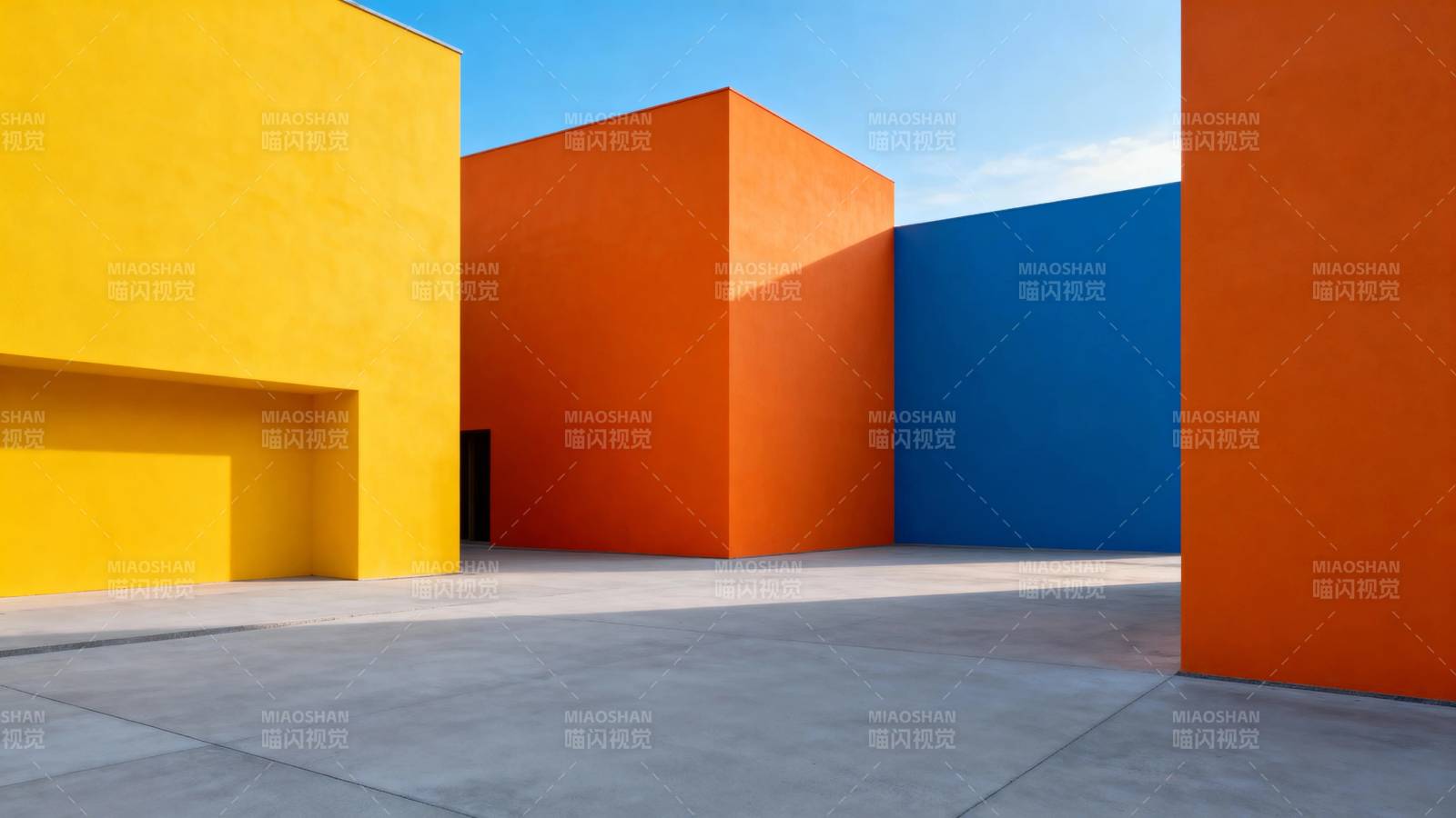 彩色几何建筑艺术空间图片