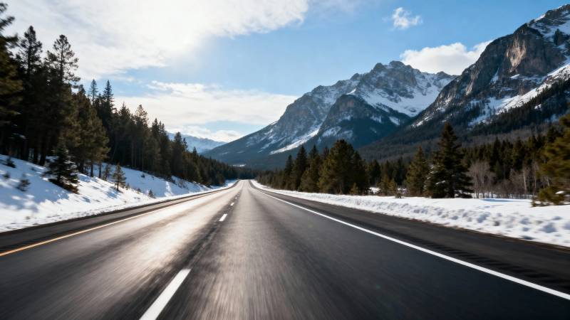 雪山公路 驰骋天地间图片