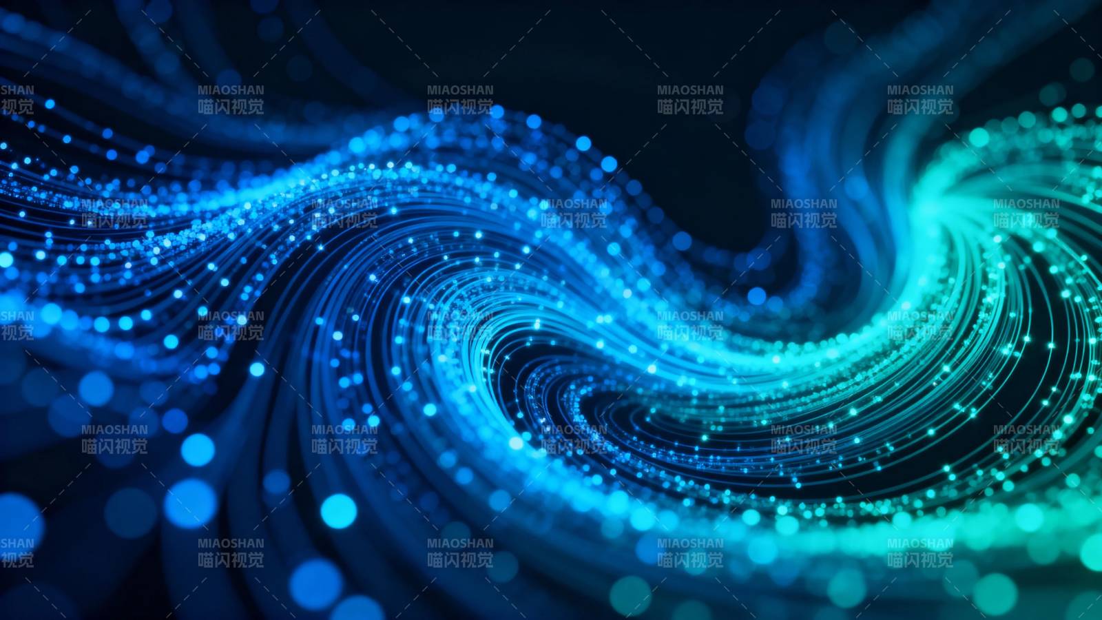 蓝光粒子漩涡流动特效图片