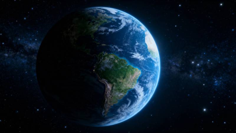 地球悬浮于星空之中图片