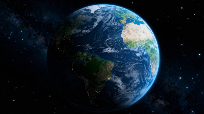 地球悬浮于星空之中图片