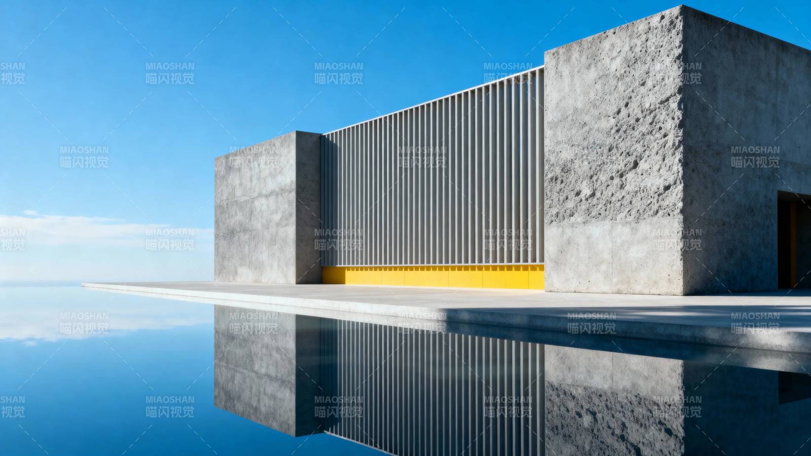 现代建筑倒影水景图片