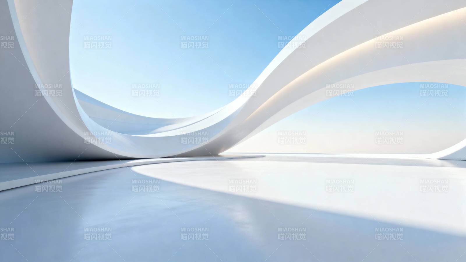 未来感白色曲线空间图片