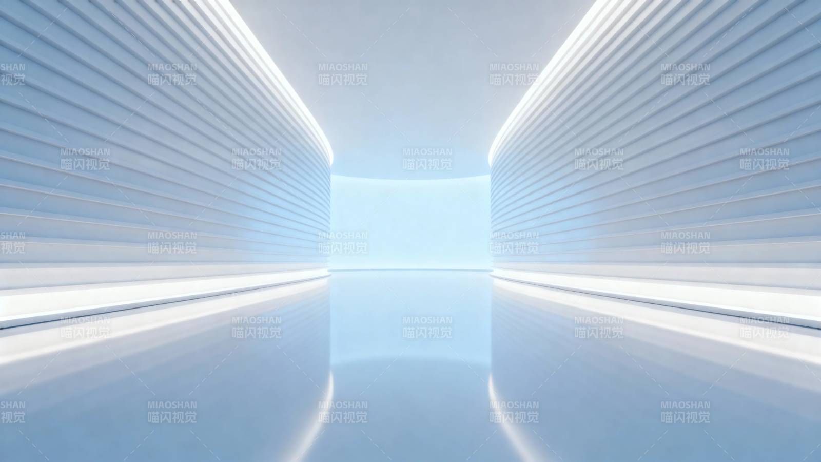 未来感白色光影隧道图片