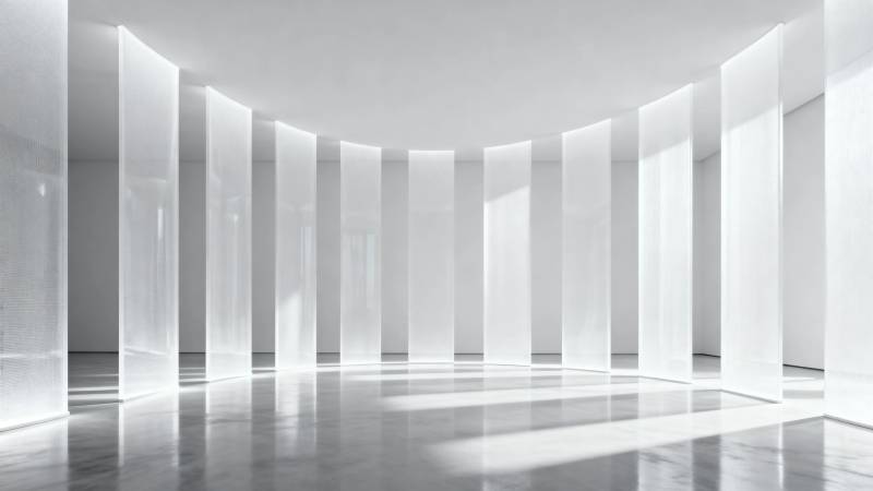 白光柱廊 极简空间艺术图片