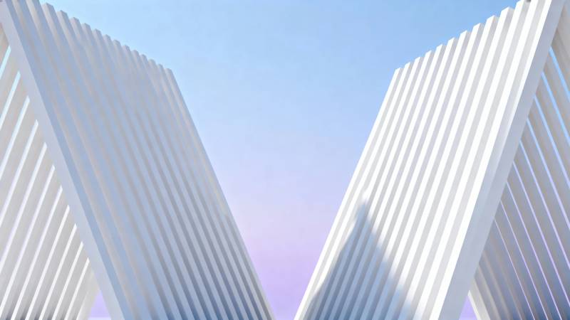 白色几何结构仰望天空图片