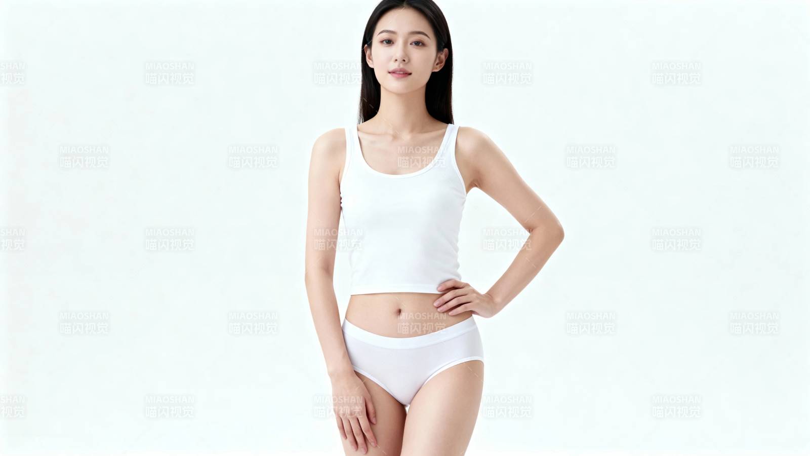 白衣女子 简约清新风图片