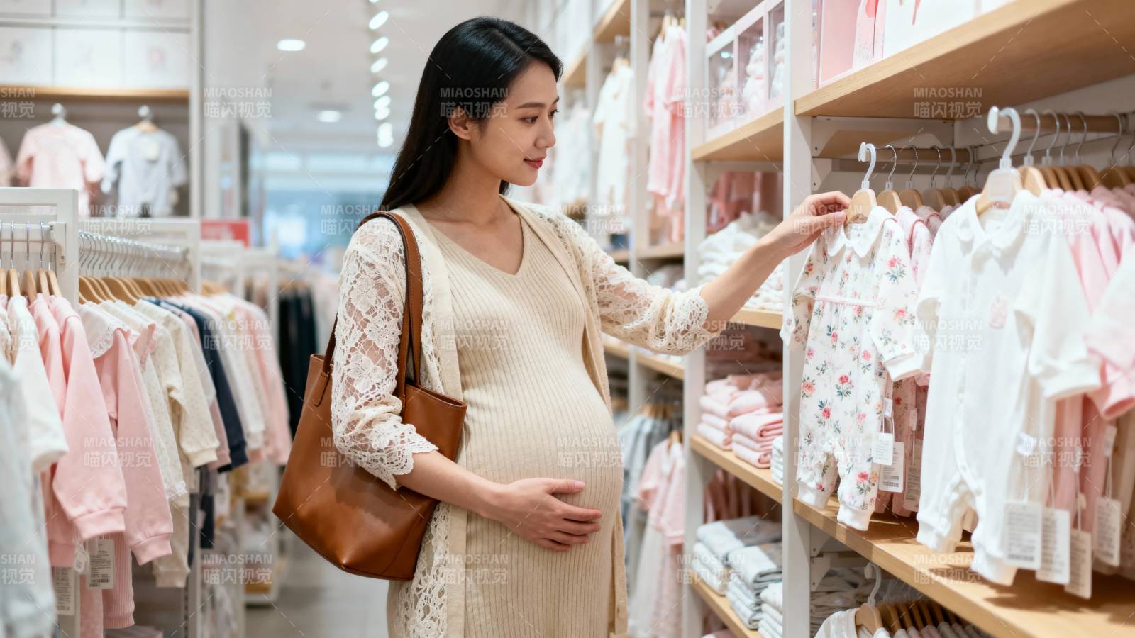 孕妈挑婴儿衣 温柔满溢图片