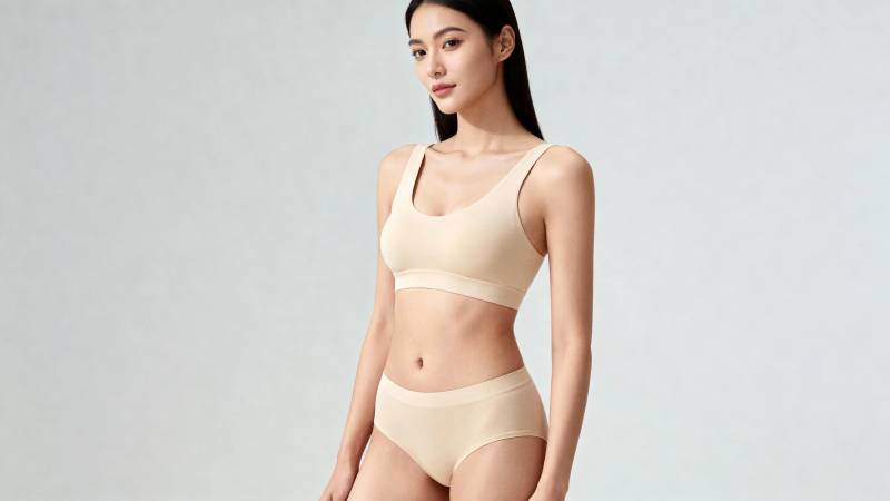 米色无痕内衣套装展示图片