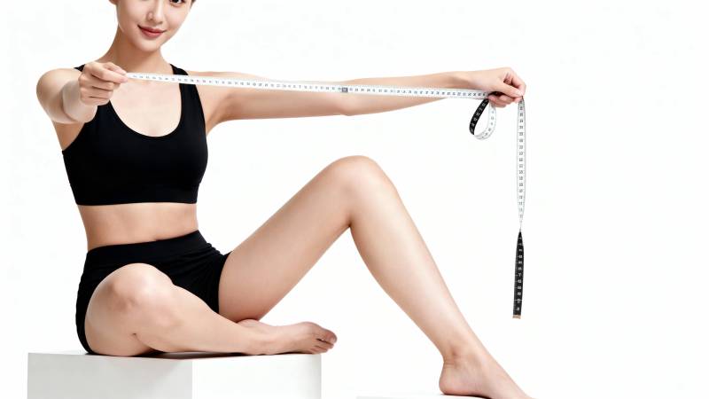 健身女子量腰围 秀好身材图片