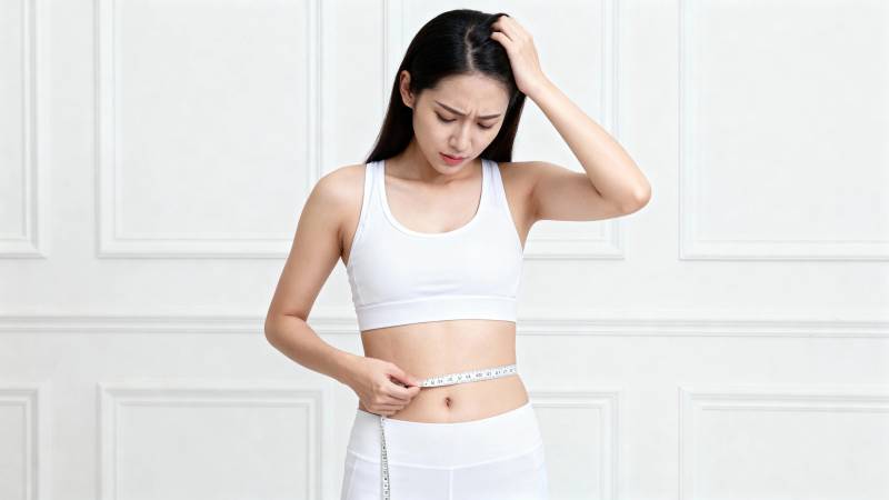 女子量腰围显烦恼图片