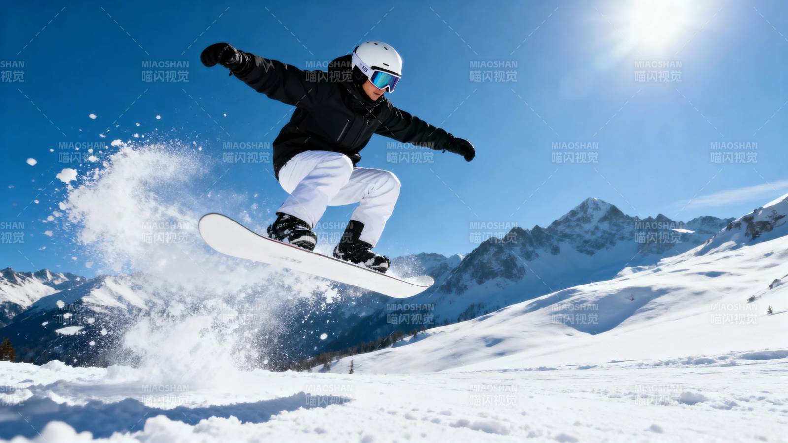 雪上飞人 腾空跃起图片