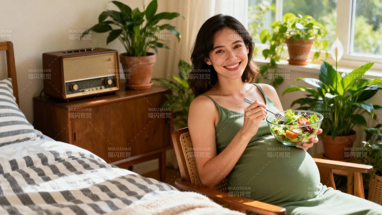 孕妈享沙拉 绿植伴温馨图片