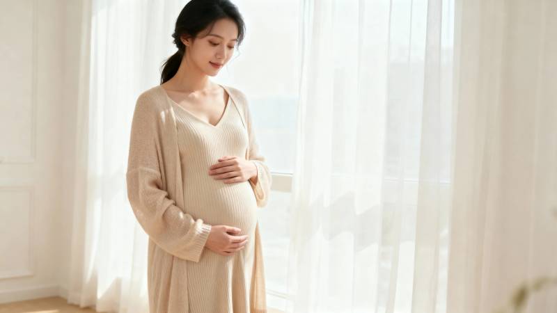 孕妈咪温柔抚肚迎新生图片