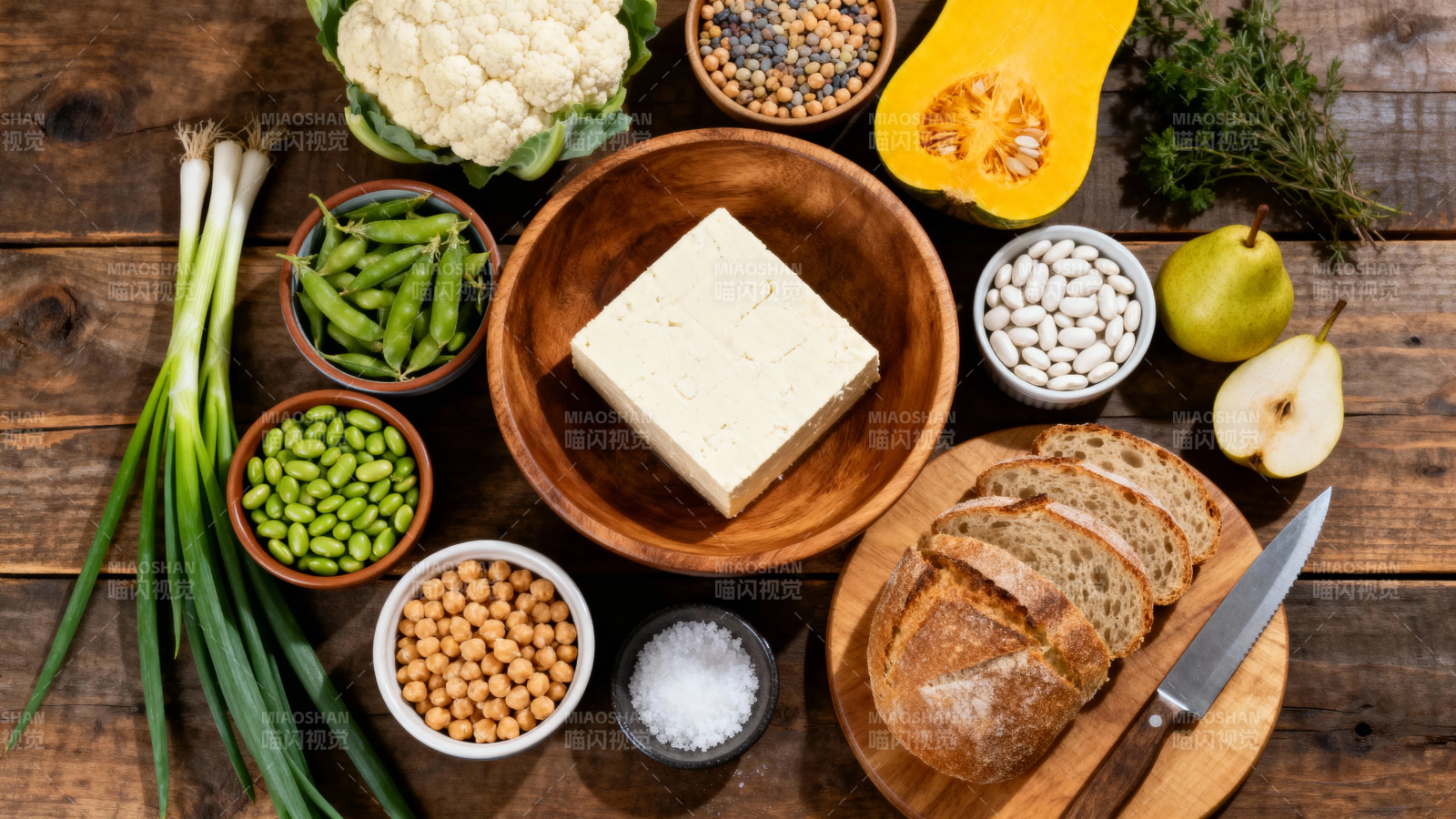 健康素食食材拼盘图片