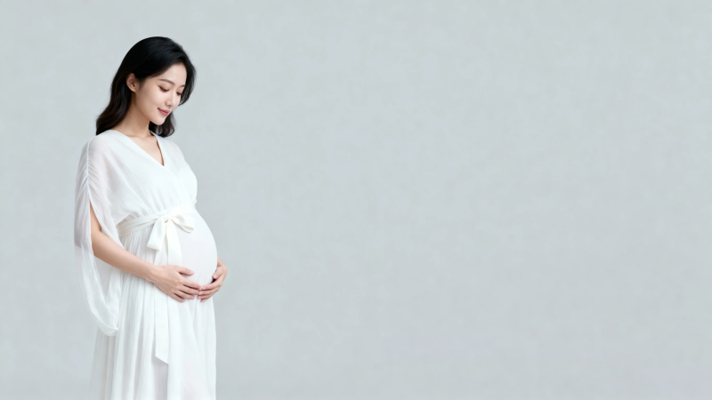 孕妈妈轻抚 belly 温柔待产图片