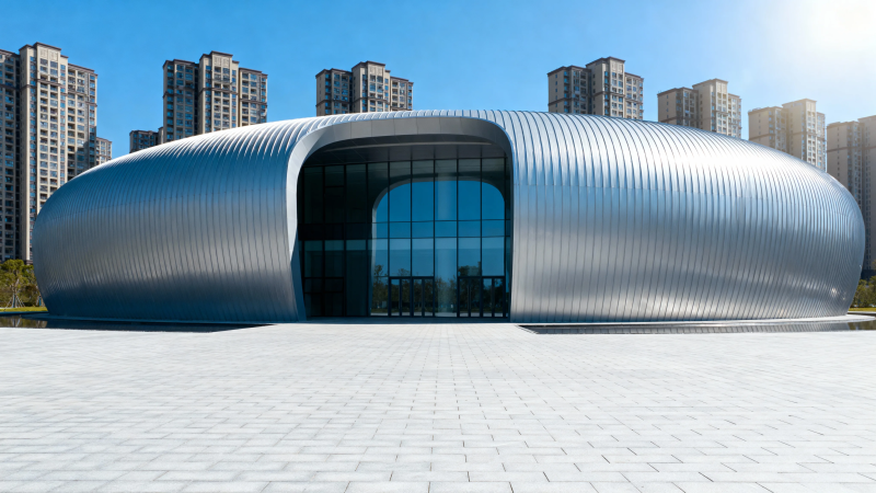 现代流线型建筑外观图片