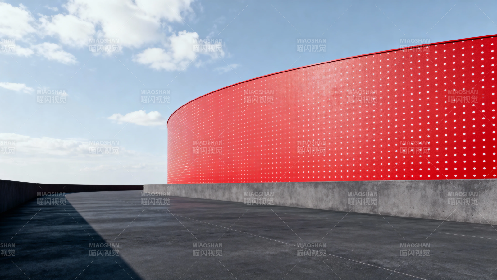 红墙曲线 天空之下图片