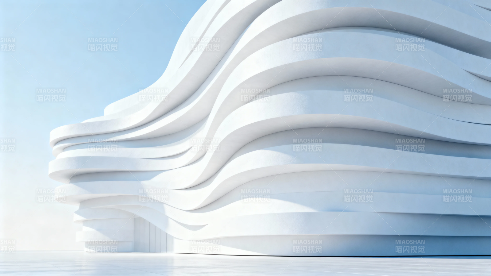 白色波浪建筑艺术图片