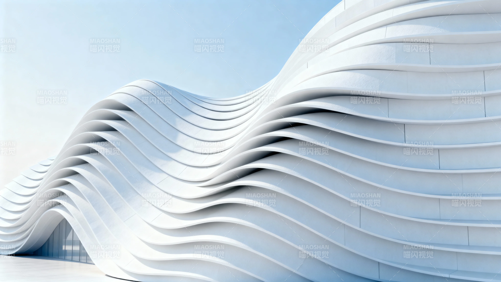 白色波浪形现代建筑图片