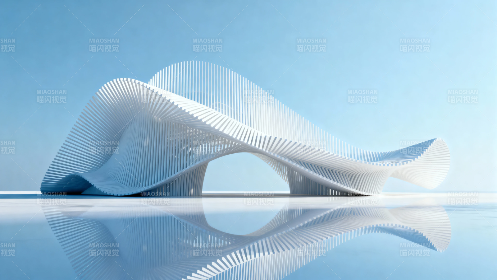 未来之桥 流线型白色建筑图片