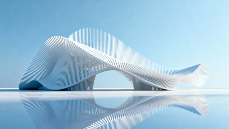 未来之桥 流线型白色建筑图片