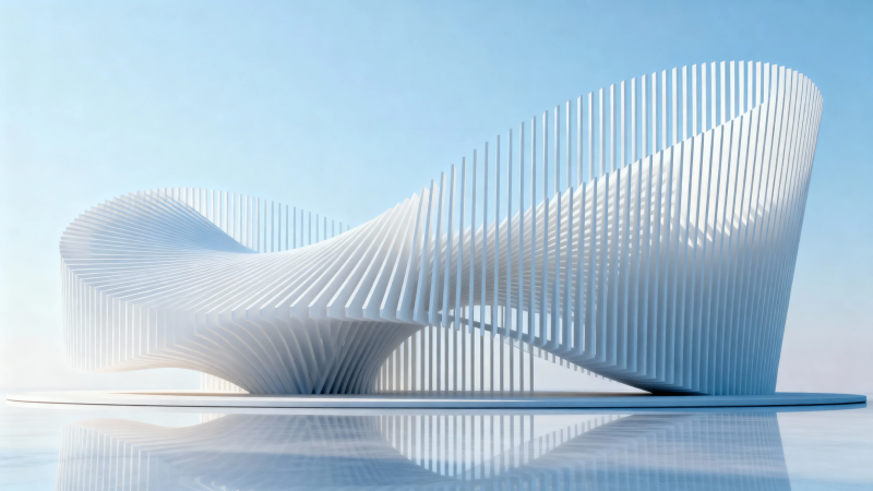 未来感白色流线建筑图片