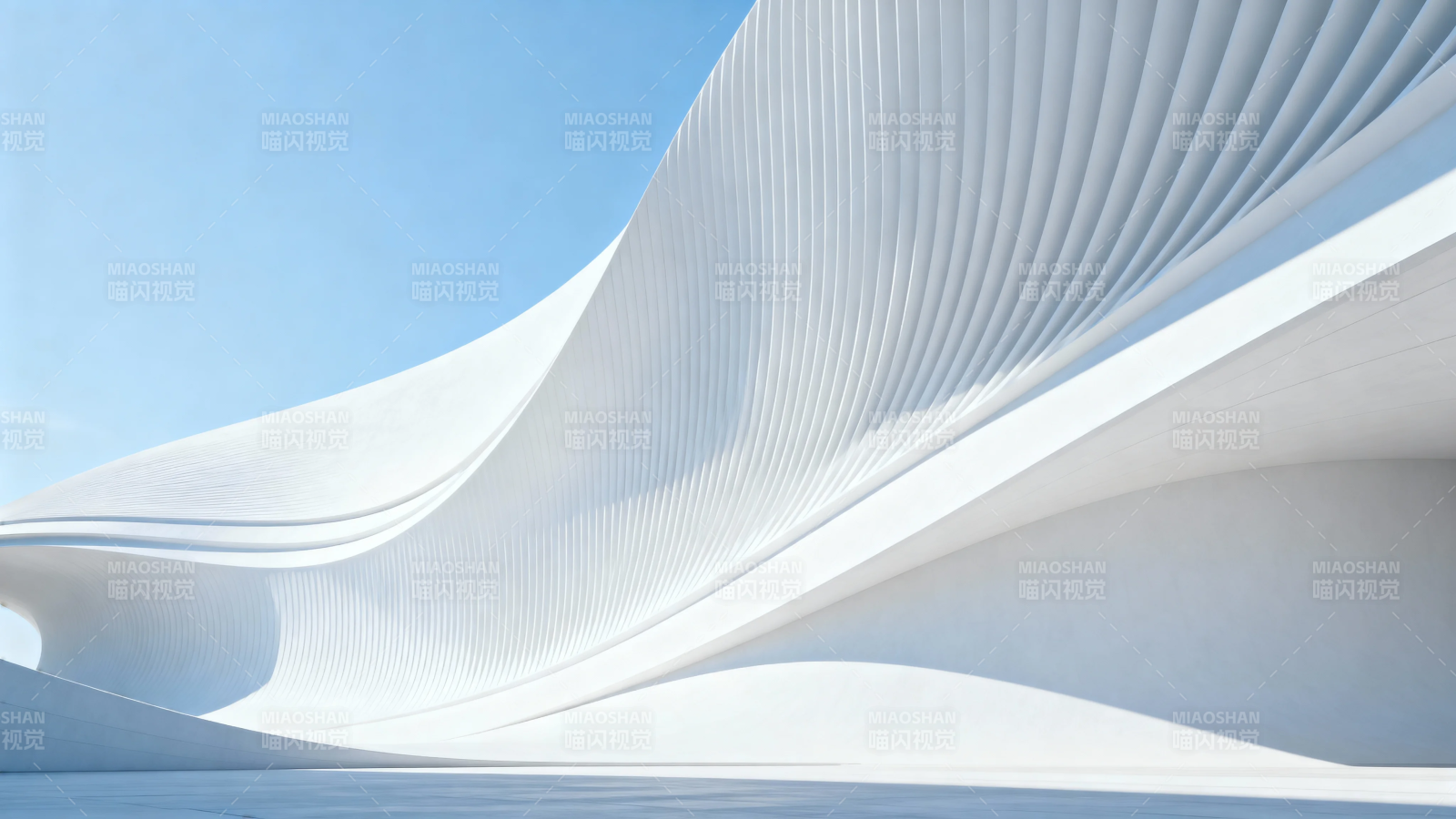 白色流线建筑艺术图片