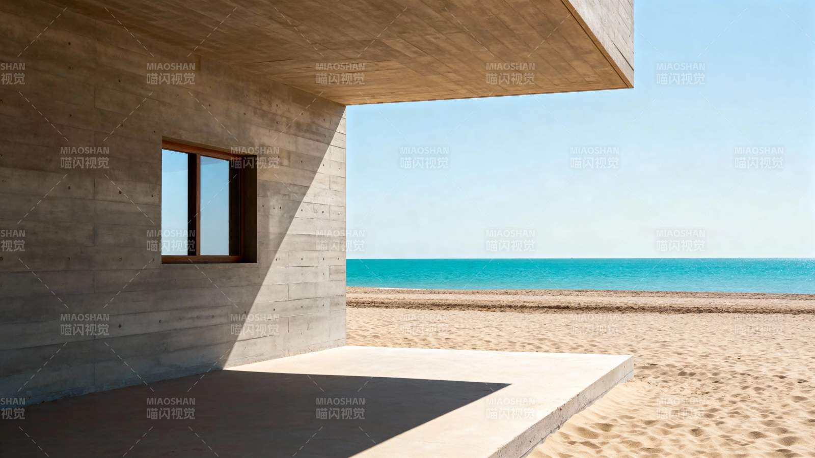 海边混凝土建筑一隅图片
