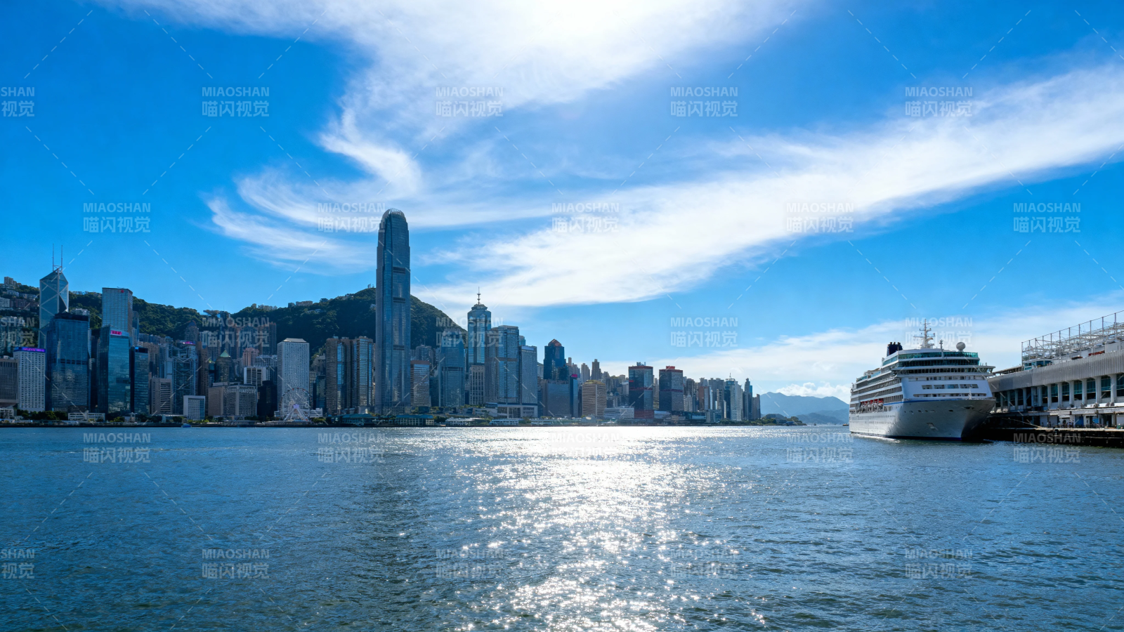 香港维港晴日风光图片