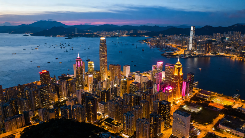 香港夜景 维港灯火璀璨图片