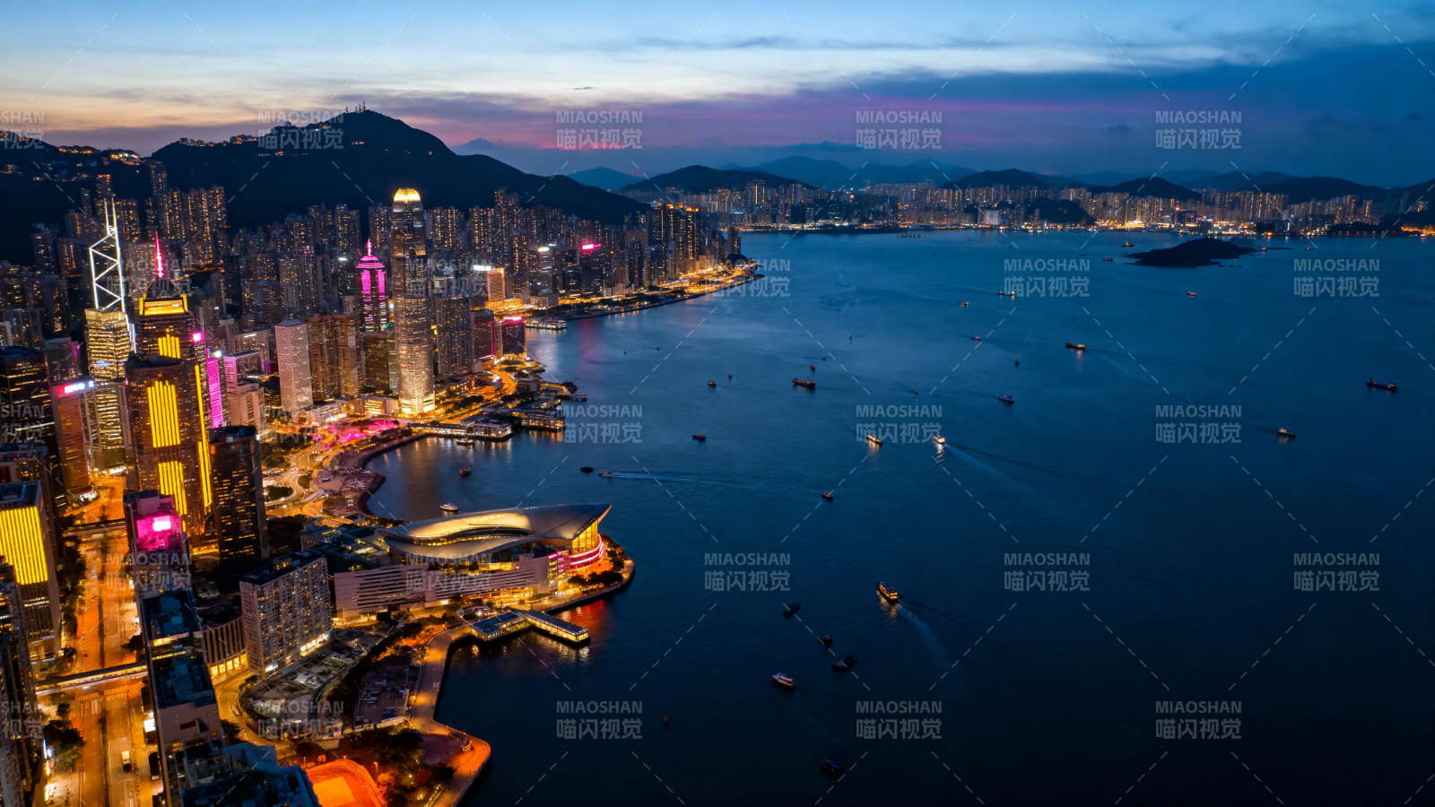 香港夜景 维港灯火辉煌图片
