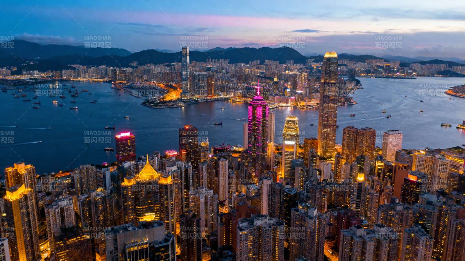 香港夜景 璀璨维港灯火辉煌图片
