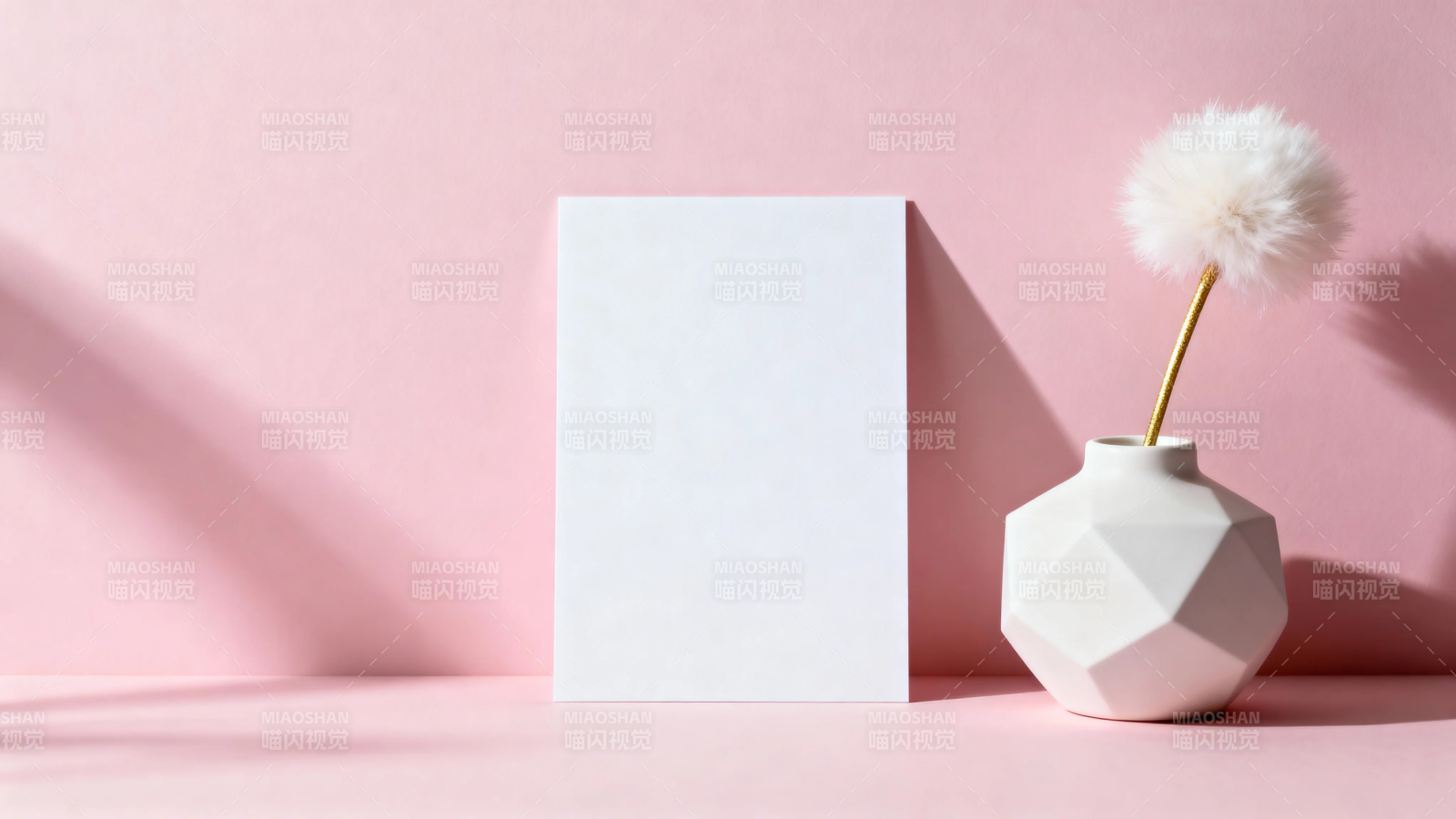 粉墙白瓶 绒花静美图片