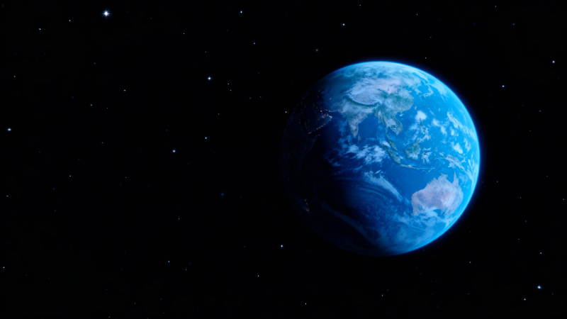 地球悬浮于星空之中图片
