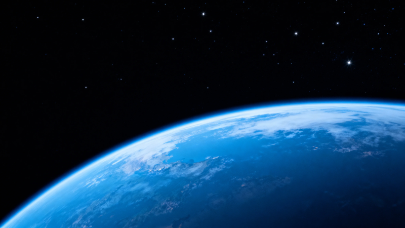 地球弧线与星空图片