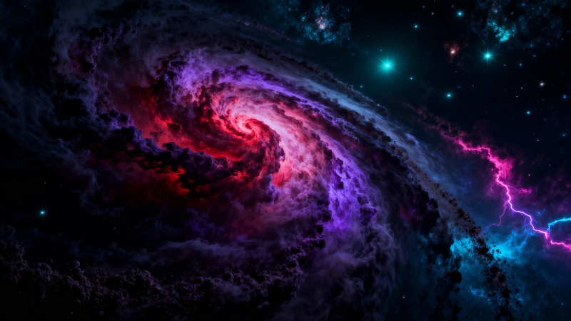 星云漩涡 紫红宇宙风暴图片