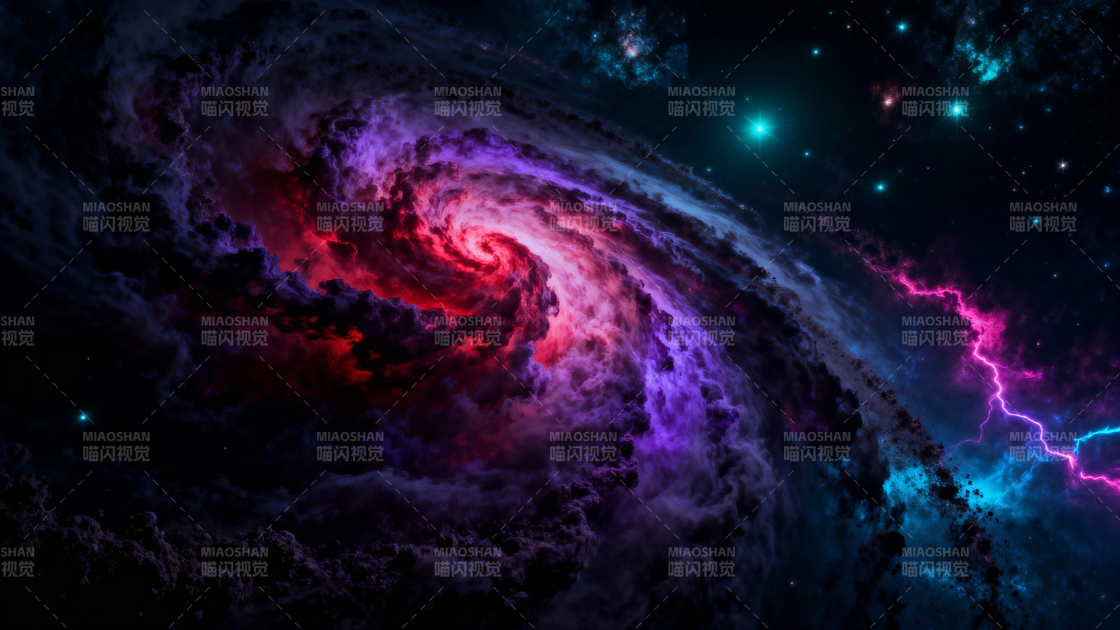 星云漩涡 紫红宇宙风暴图片