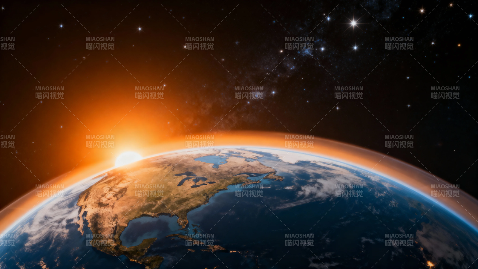地球日出 星河璀璨图片