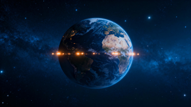 地球夜光带 星河环绕图片
