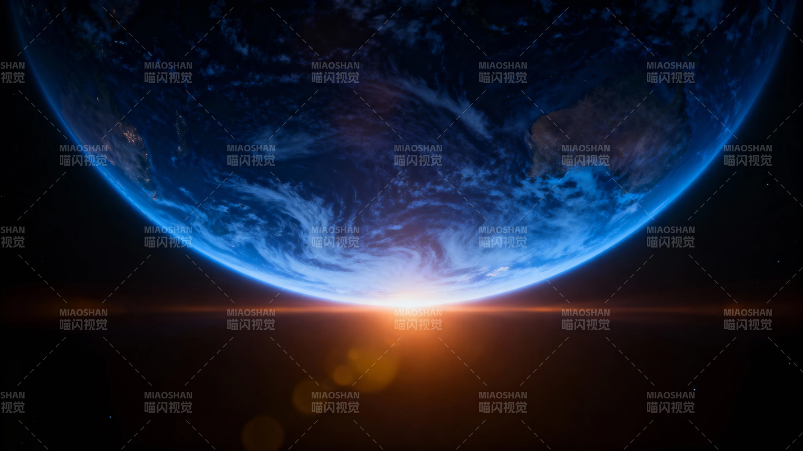 地球日出 宇宙中的蓝色黎明图片